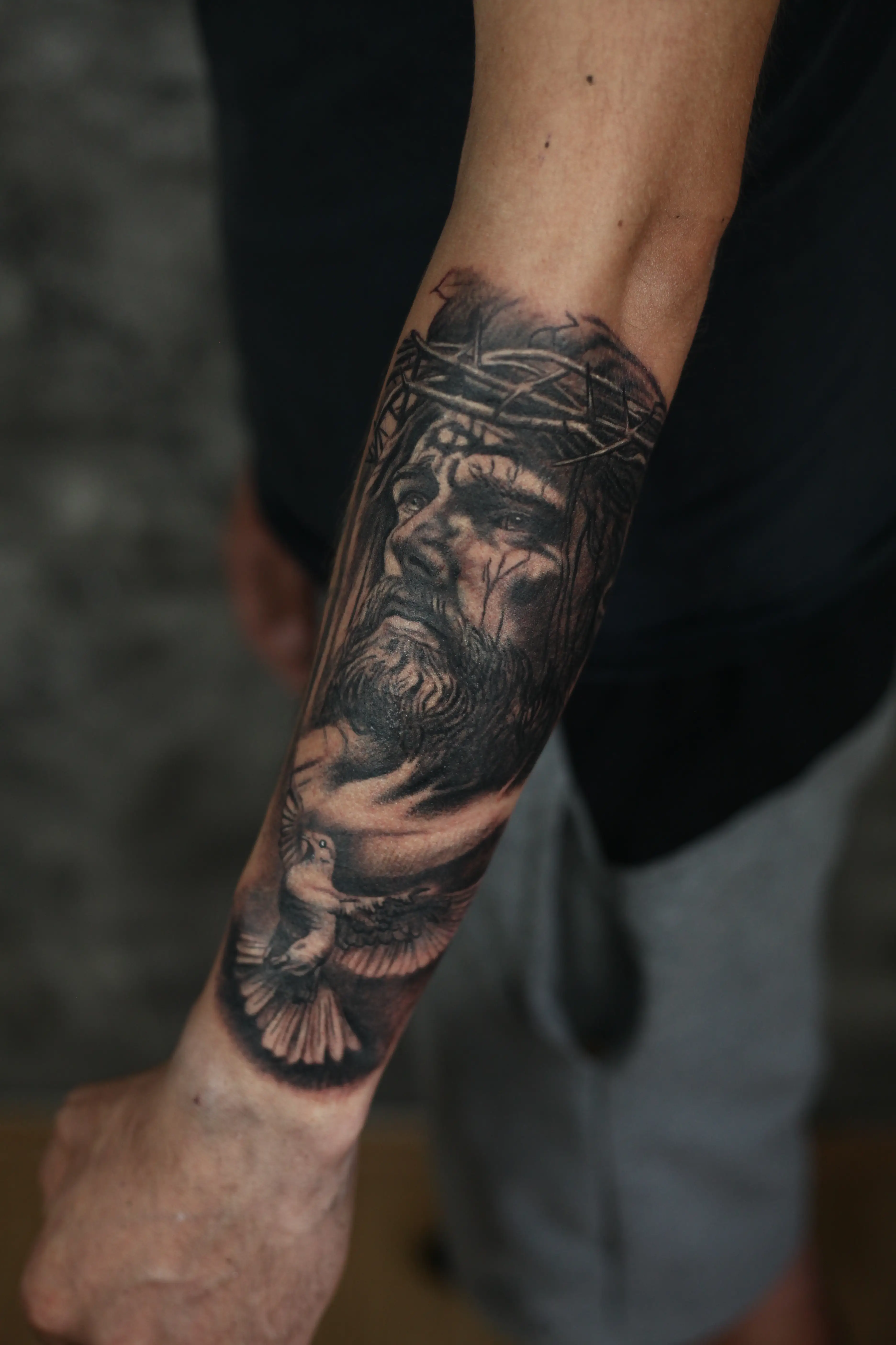 Tetovaža Isus Hristos - Black & Grey rad Eternal Art studio
